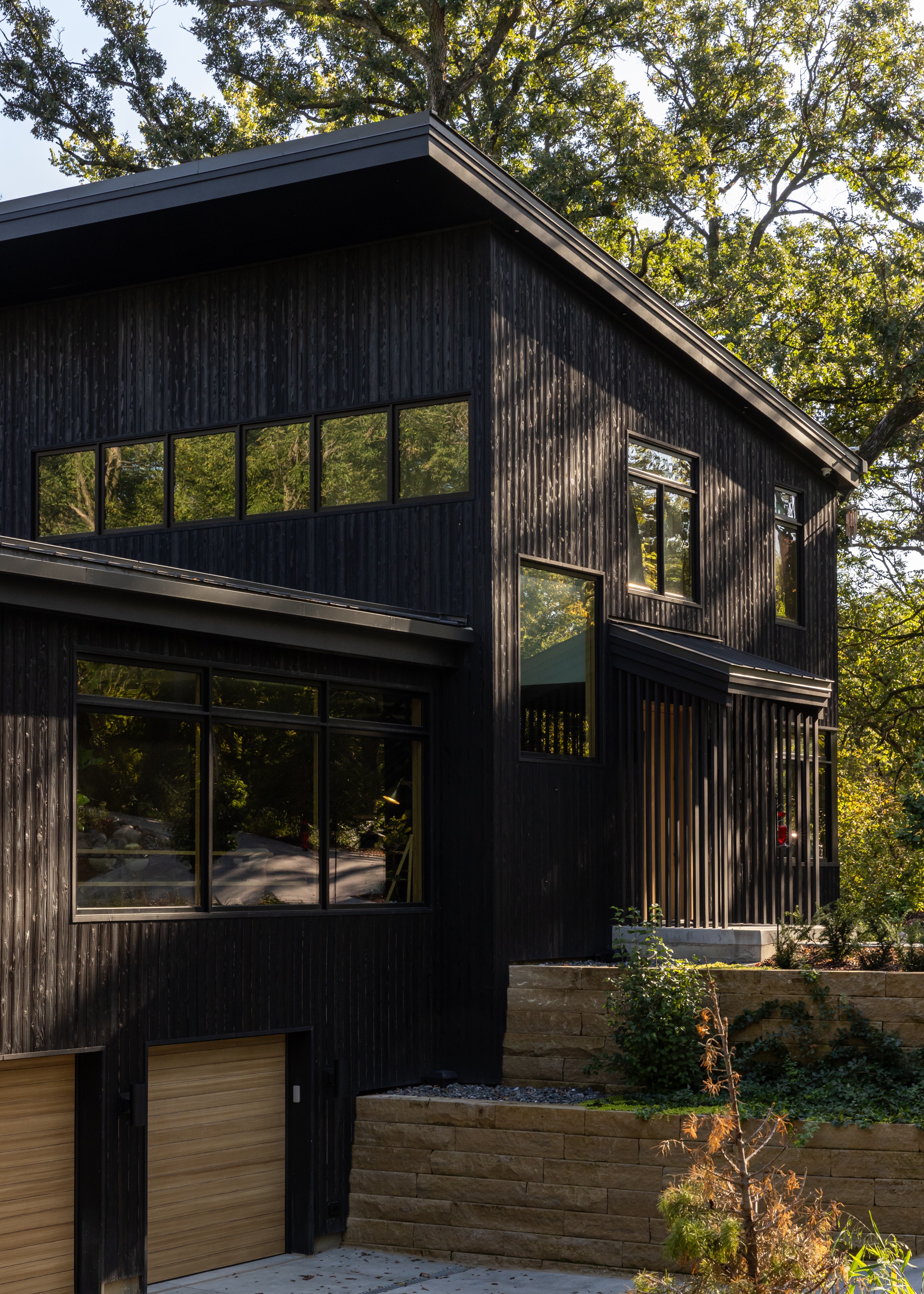 Modern black wood siding exterior