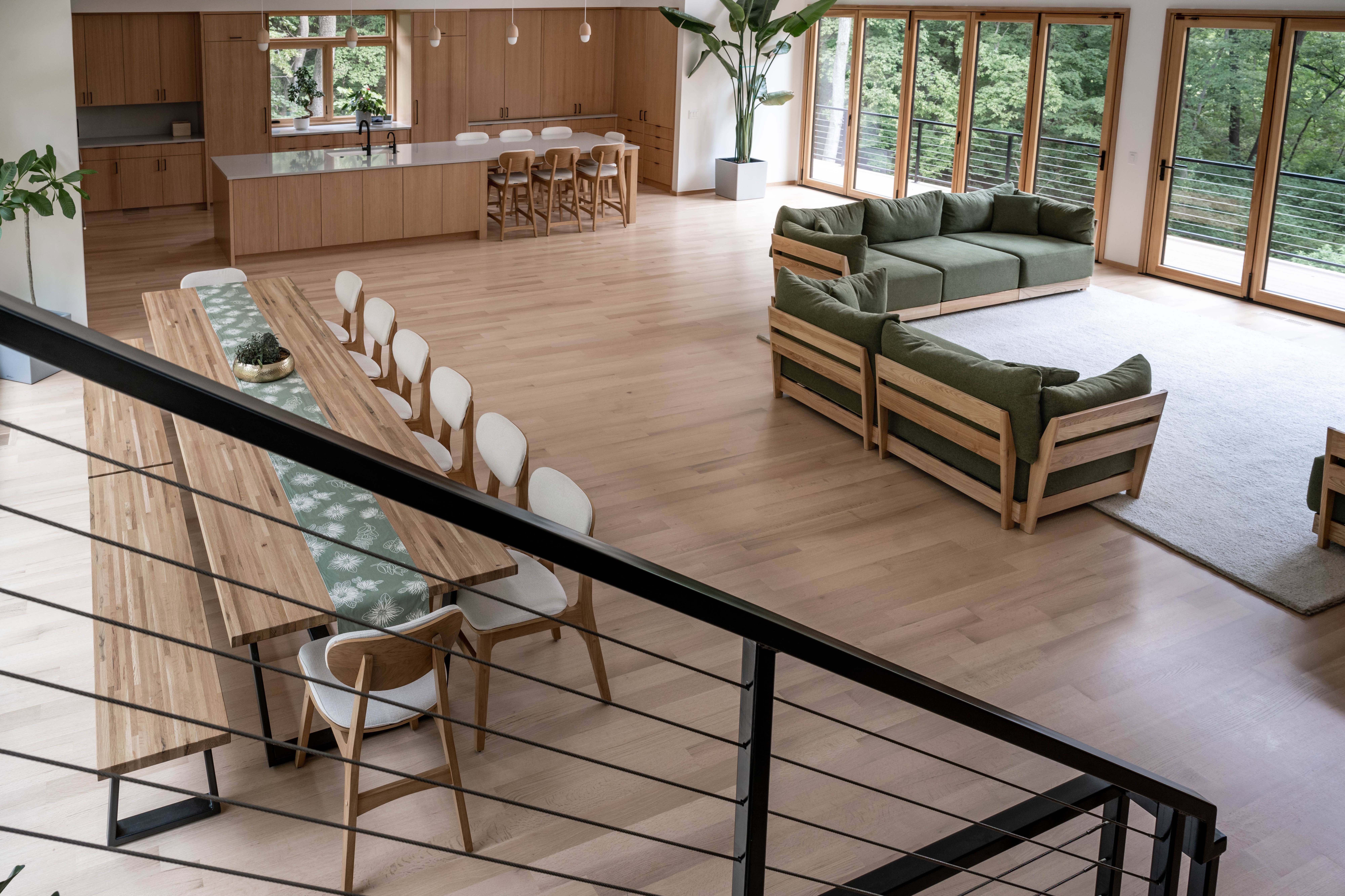 Modern open concept upper level view